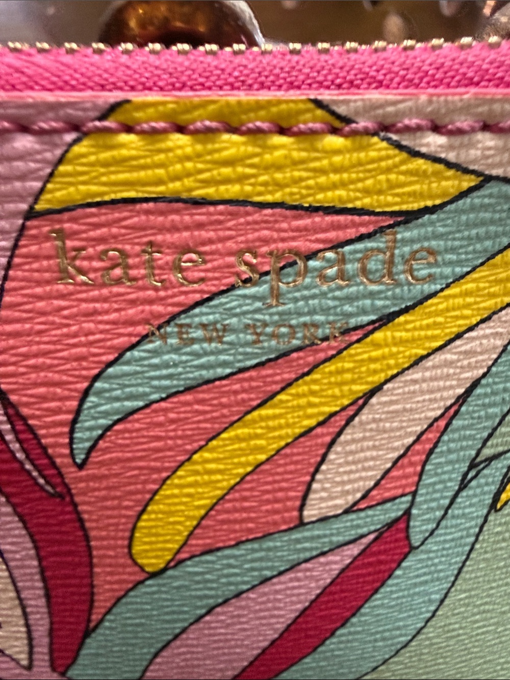 kate spade Floral Wristlet Wallet in Pink, Mint & Yellow - Picture 2 of 4